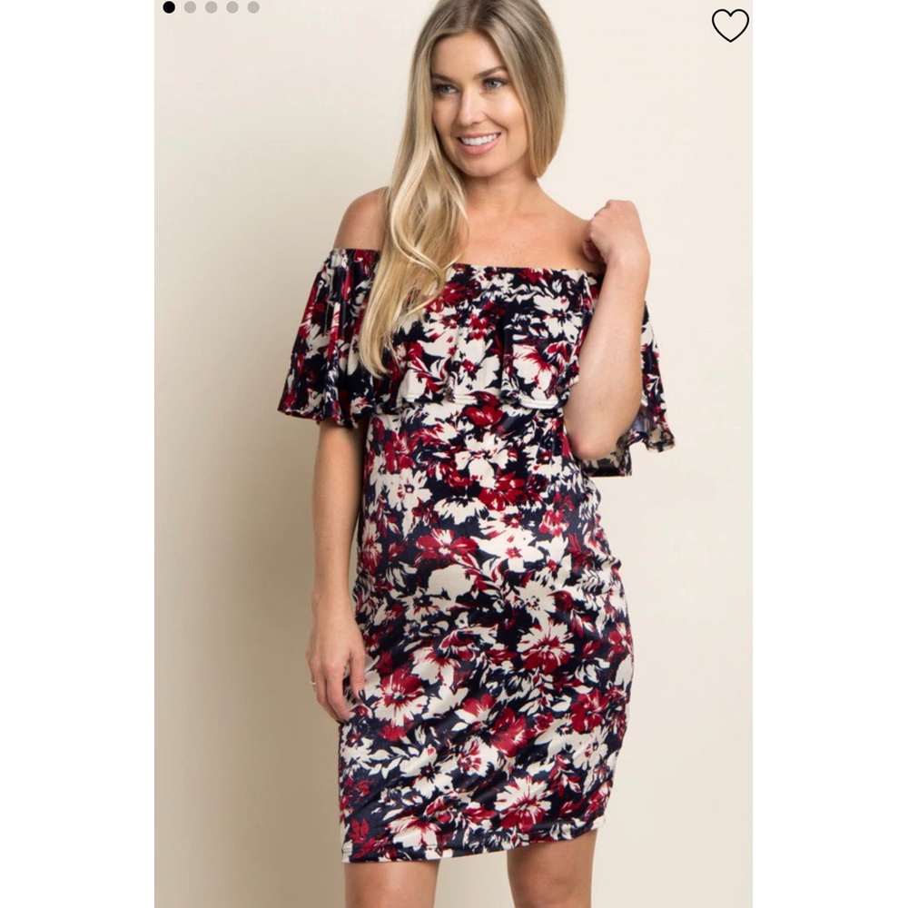 PinkBlush Off the Shoulder Red, White & Blue dress, size L